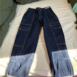 Bluenotes Dark Blue Cargo Denim Pants